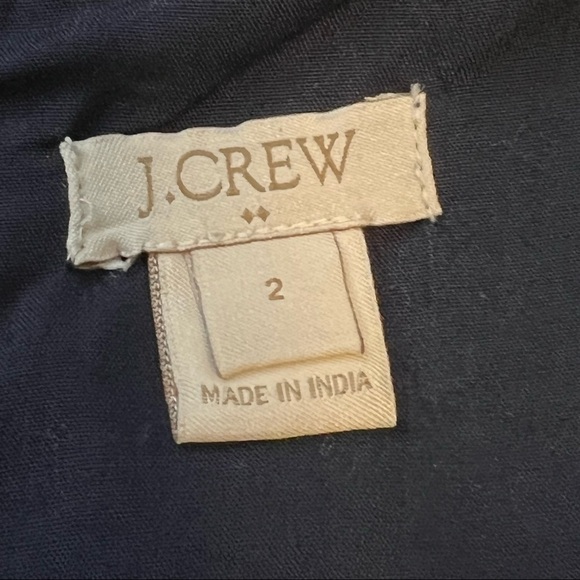 J. Crew Factory Scalloped Eyelet Navy Blue Shift Dress With Flutter Sleeve Sz 2 - Picture 8 of 15